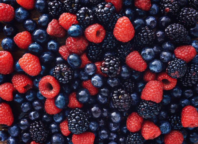 different kinds of berries laid out